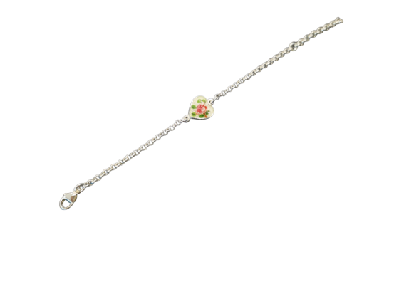 Flowerpainted Heart Small Bracelet 
