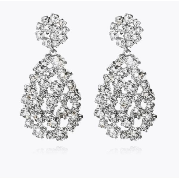 Hanna Earrings - Rhodium Crystal 