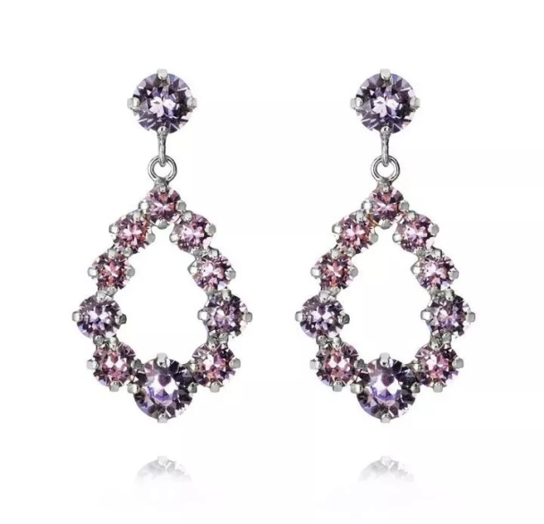 Mini Delia Earrings - Rhodium Lavendel  - Image 1