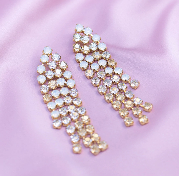 Rosanna Earrings - Gold White Combo - Image 3