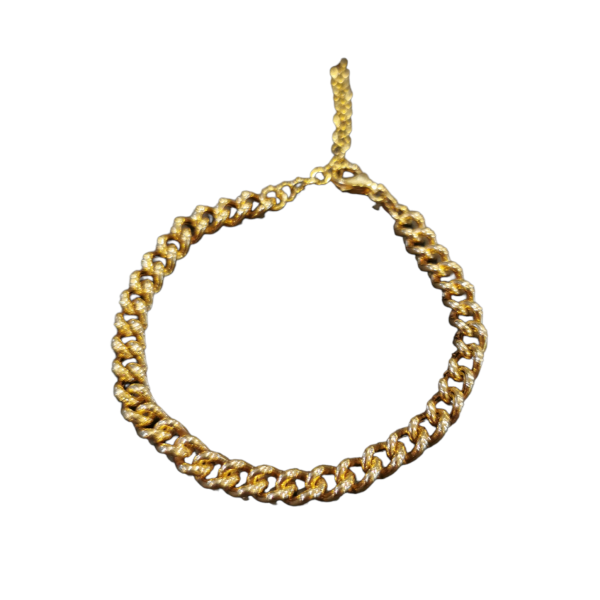 Forgylt s&oslash;lv lenke armb&aring;nd - 5mm