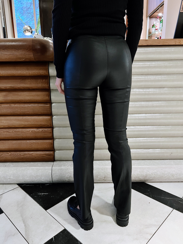 Berit Leather Pant - Black  - Image 3