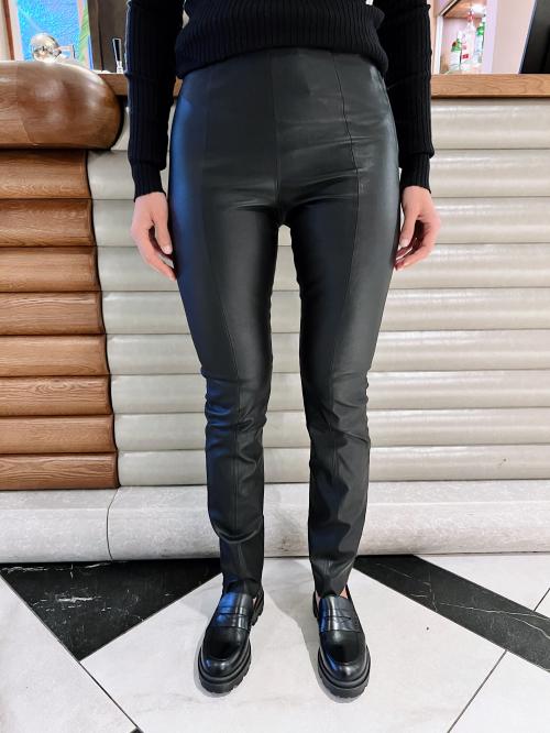 Berit Leather Pant - Black 