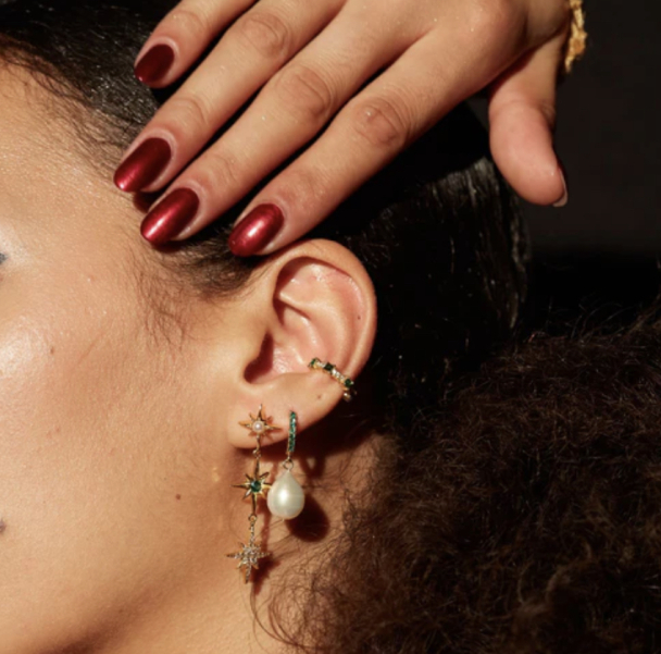 ORELIA Pearl Drop Emerald  - Image 2