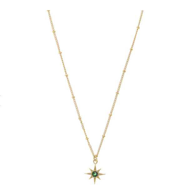 ORELIA Emerald Star Necklace - Image 1