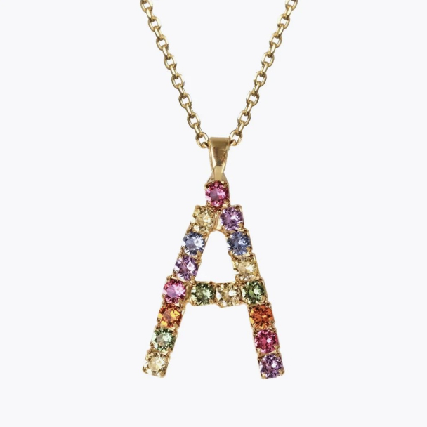 Letter Necklace - A / Rainbow Combo - Image 1