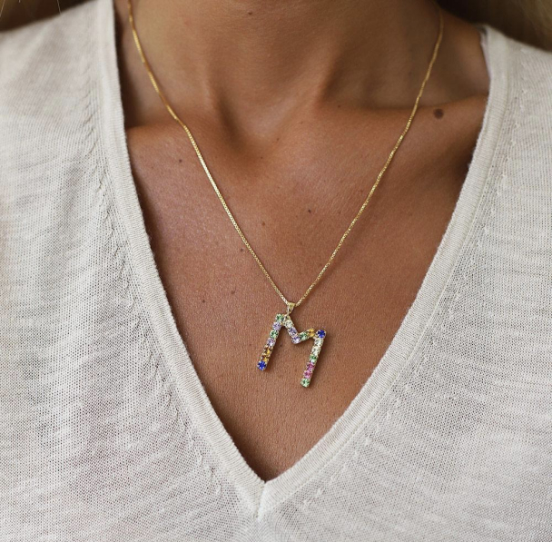 Letter Necklace - M / Rainbow Combo - Image 3