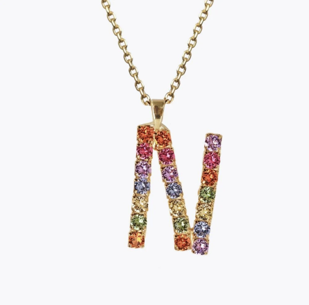 Letter Necklace - N / Rainbow Combo - Image 1