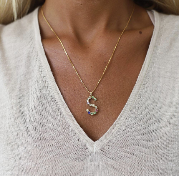 Letter Necklace - S / Rainbow Combo - Image 3