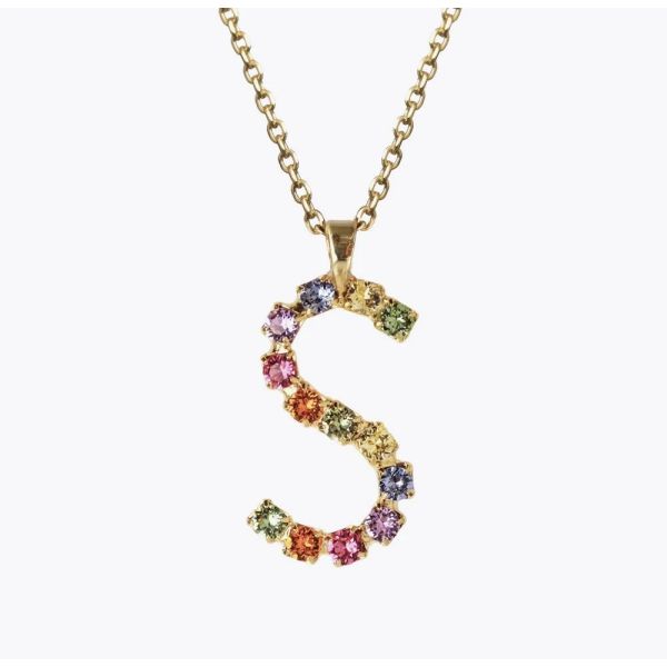 Letter Necklace - S / Rainbow Combo