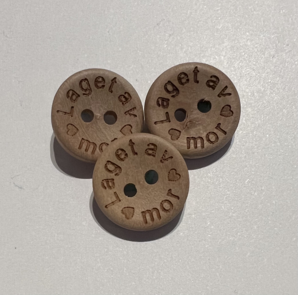 Treknapp - Laget av mor - 15mm