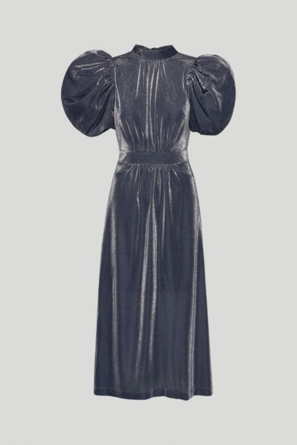 Metallic Puffy Dress - Blue Nights - Image 4