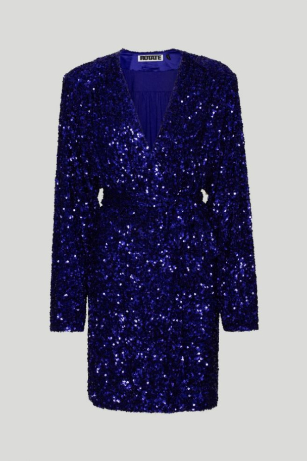 Sequin Wrap Dress - Blue iris - Image 2
