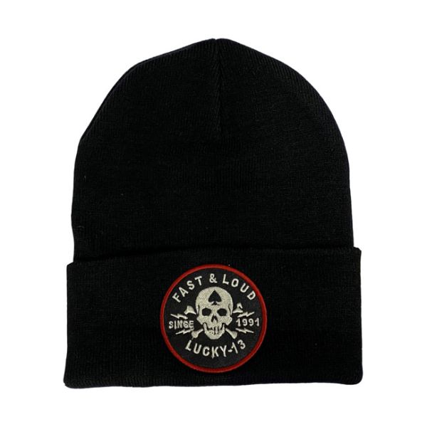 LUCKY 13 FAST AND LOUD BEANIE BLACK