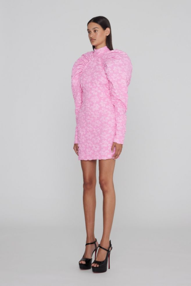 Jacquard Dress - Fuchsia Pink  - Image 4