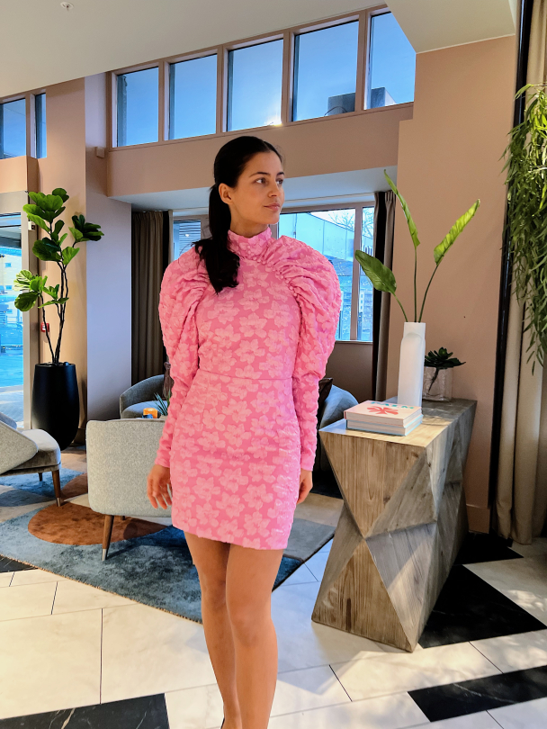 Jacquard Dress - Fuchsia Pink  - Image 6