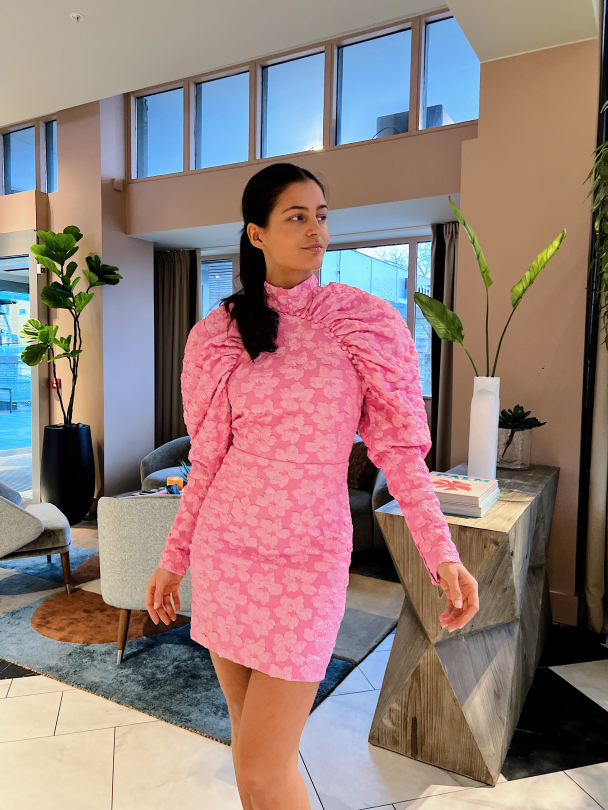 Jacquard Dress - Fuchsia Pink  - Image 9