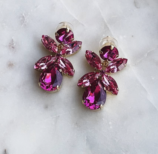Dione Earrings - Gold Fucsia/Rose