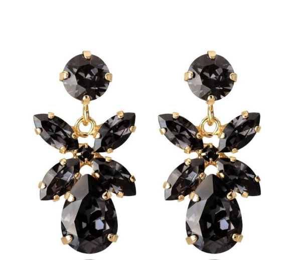Mini Dione Earrings - Gold Black Diamond