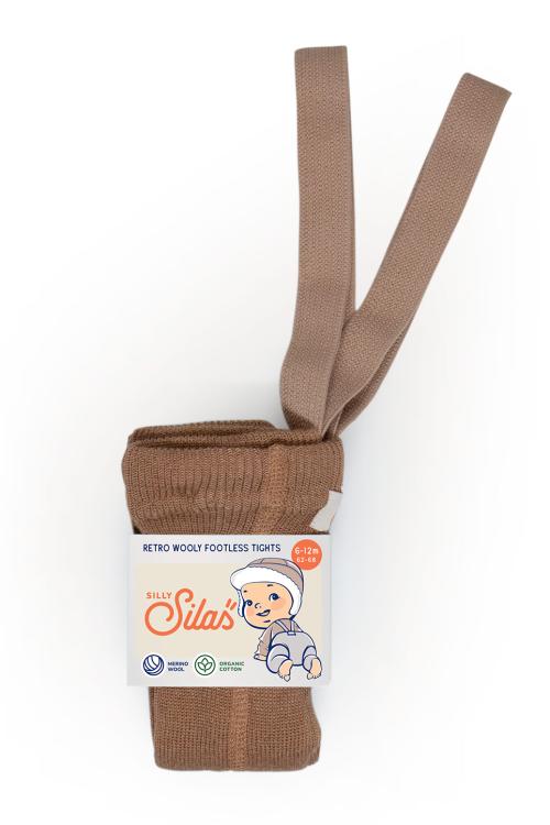 Silly Silas | Wooly Footless Tights - Cappuccino Brown