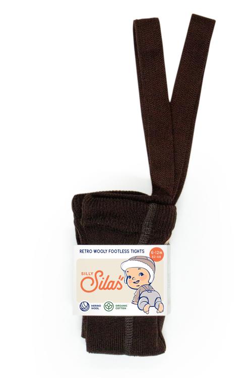 Silly Silas | Wooly Footless Tights - Espresso Brown