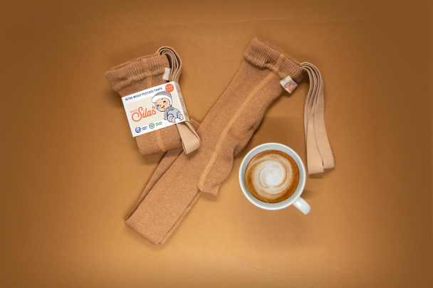 Wooly Footless Tights - Cappuccino Brown - Image 2