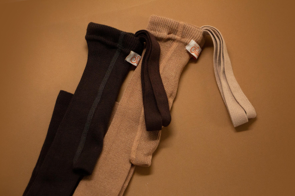 Wooly Footless Tights - Cappuccino Brown - Image 3