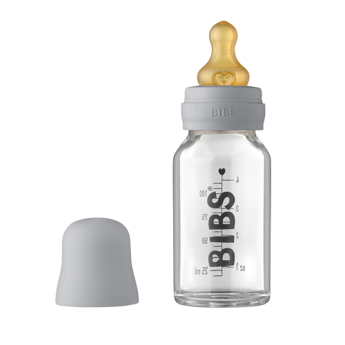 BIBS | Baby Glass Bottle 110 ml Complete - Cloud