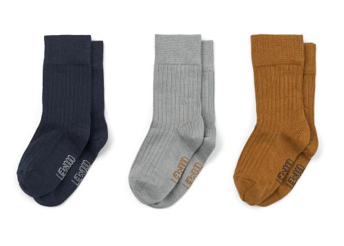 Liewood | Lorenzo Socks 3-pk - Midnight Navy/Sea Blue/Golden Caramel