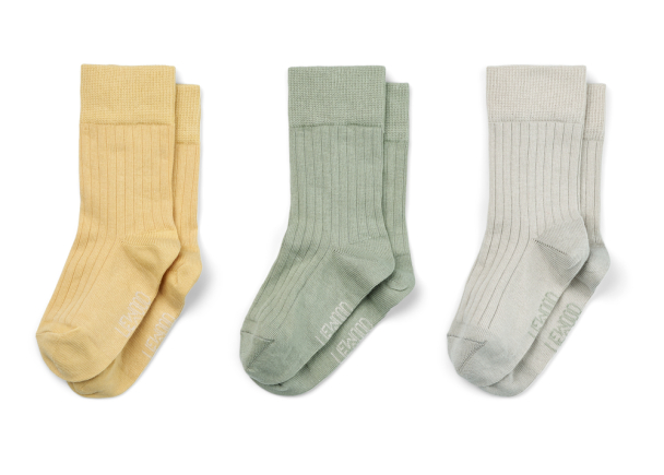 Lorenzo Socks 3-pk - Dusty Mint/Sandy/Jojoba - Image 1