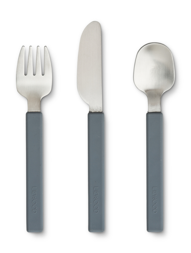 LIEWOOD - ADRIAN JUNIOR CUTLERY SET WHALE BLUE - Image 1