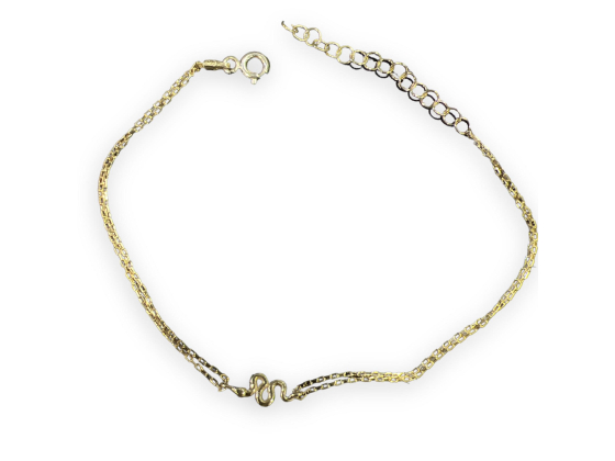 Forgylt armbånd m. slange