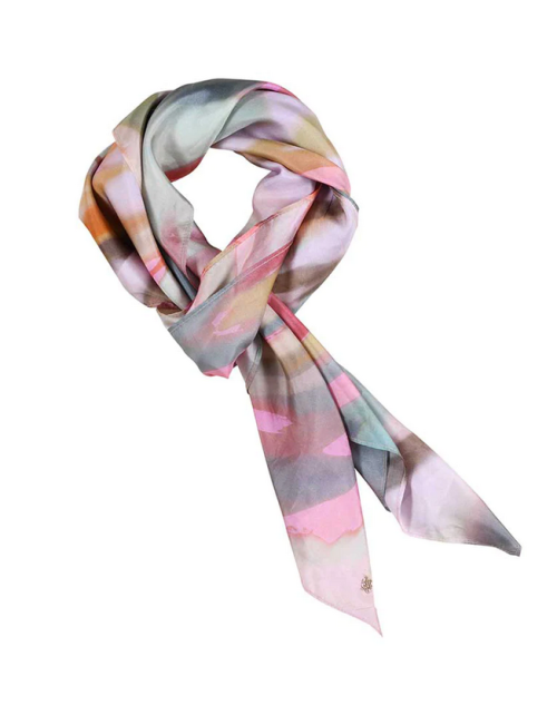 Allis, multicolored printed silk scarf