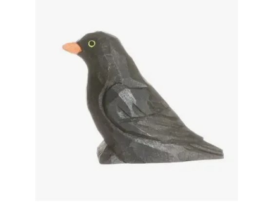 Svarttrost - dyrefigur i tre