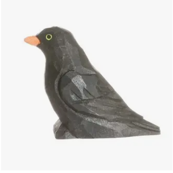 Svarttrost - dyrefigur i tre