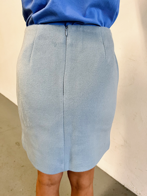 Willa Wool Mix Mini Skirt - Ashley Blue - Image 6