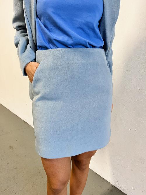 Willa Wool Mix Mini Skirt - Ashley Blue