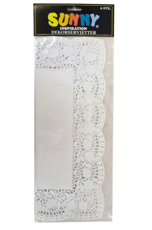 Kakeserviett, 30x40 cm, hvite, 6 stk