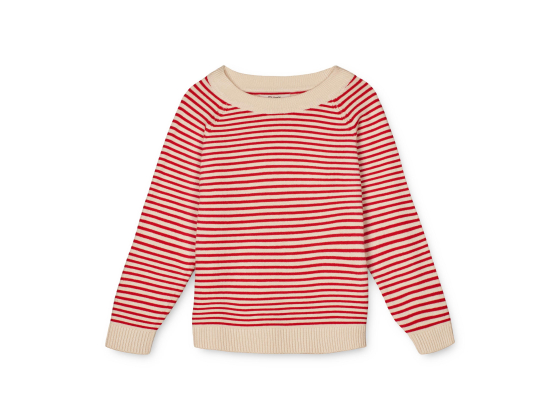 Fliink - Favo Stripe Knit Pullover, High Risk Red Stripe