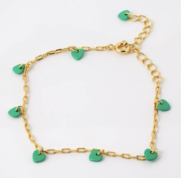 Love U Bracelet Golden Plated - Green - Image 4