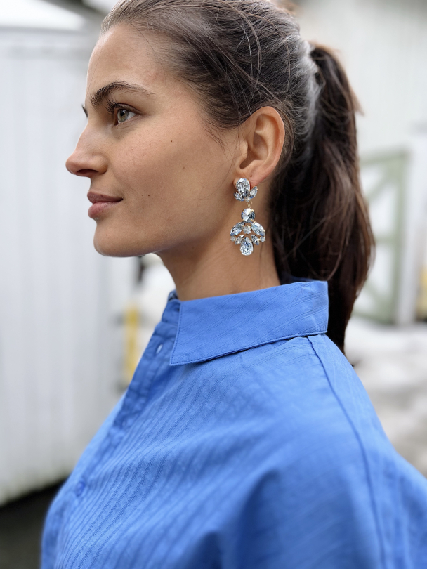Melina earrings - Gold/Blue - Image 3