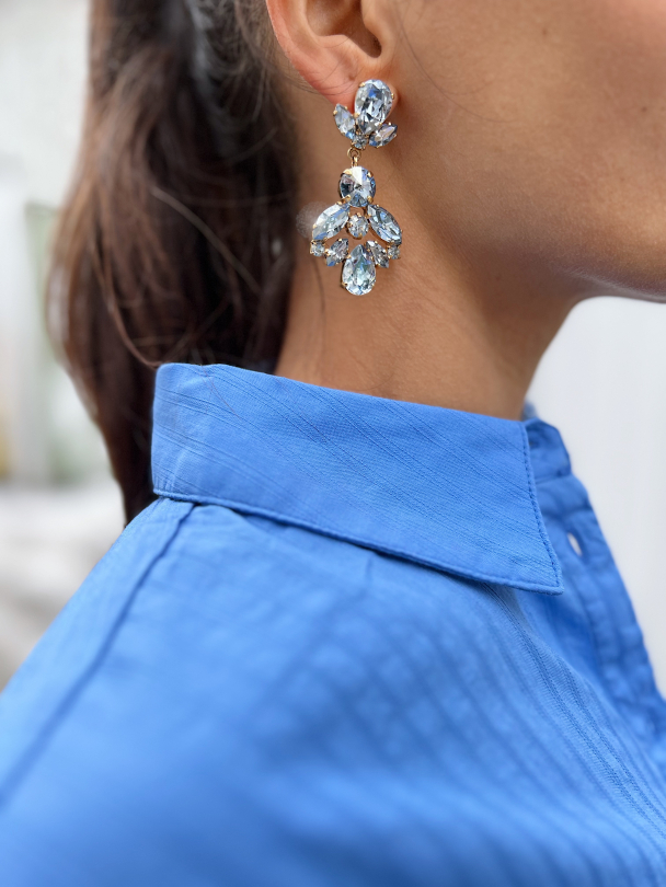Melina earrings - Gold/Blue - Image 1
