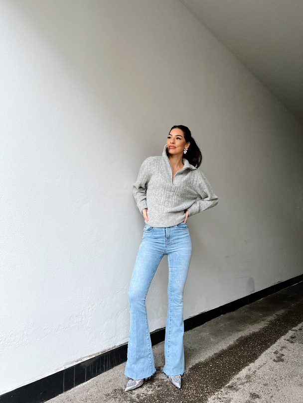 Alpha zipper pullover - high rise grey - Image 5