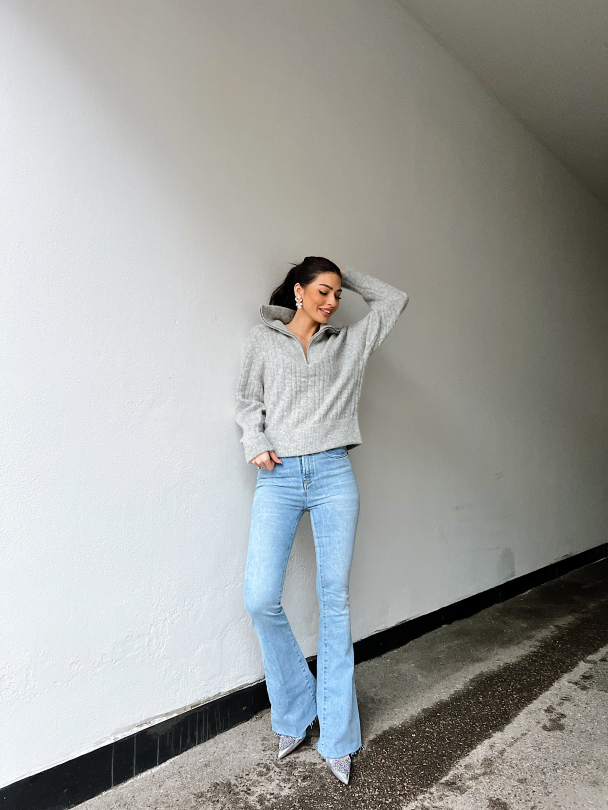 Alpha zipper pullover - high rise grey - Image 6