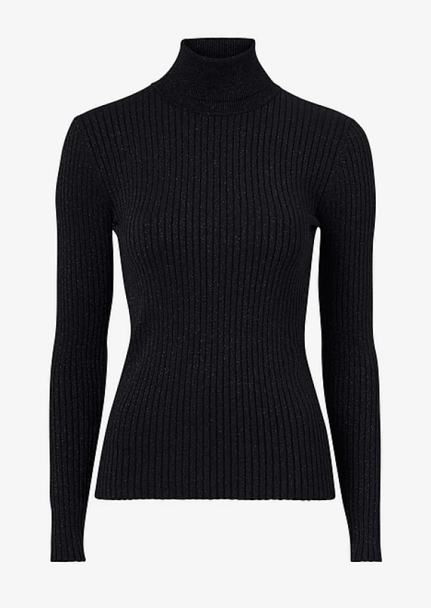 Lydia Knit Rollneck - Black/Lurex