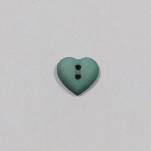 Knapp - Hjerte - Grønn - 15mm