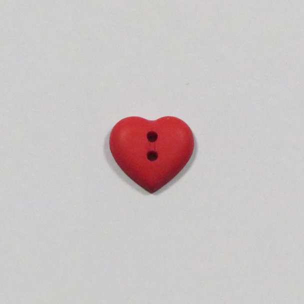 Knapp - Hjerte - Rød - 15mm