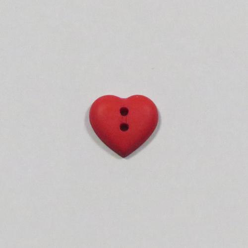 Knapp - Hjerte - Rød - 15mm