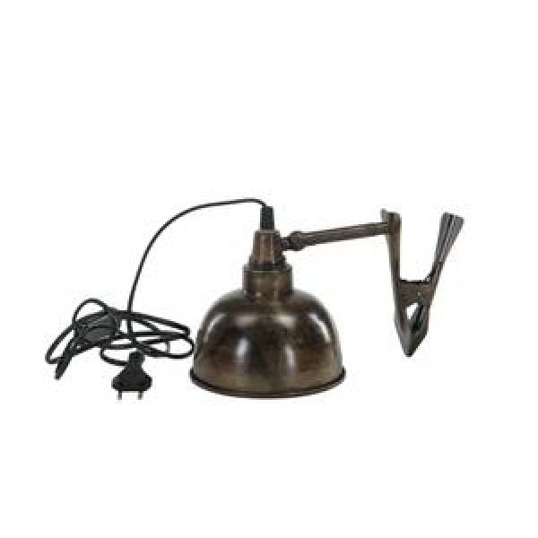 Lampe med clip brun antikk
