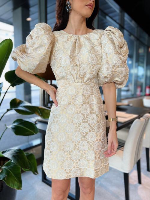 Brocade Open Back Dress - Vintage 